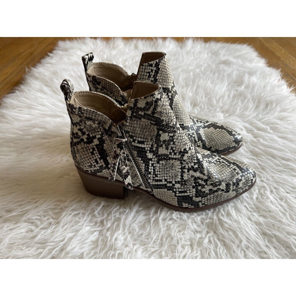 MIA Women SZ 6 Auden Ankle Casual Zip Snakeprint Bootie Shoe Boho Rocker